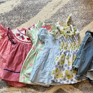 Baby girl dresses 6-12 months lot + Jean Jacket